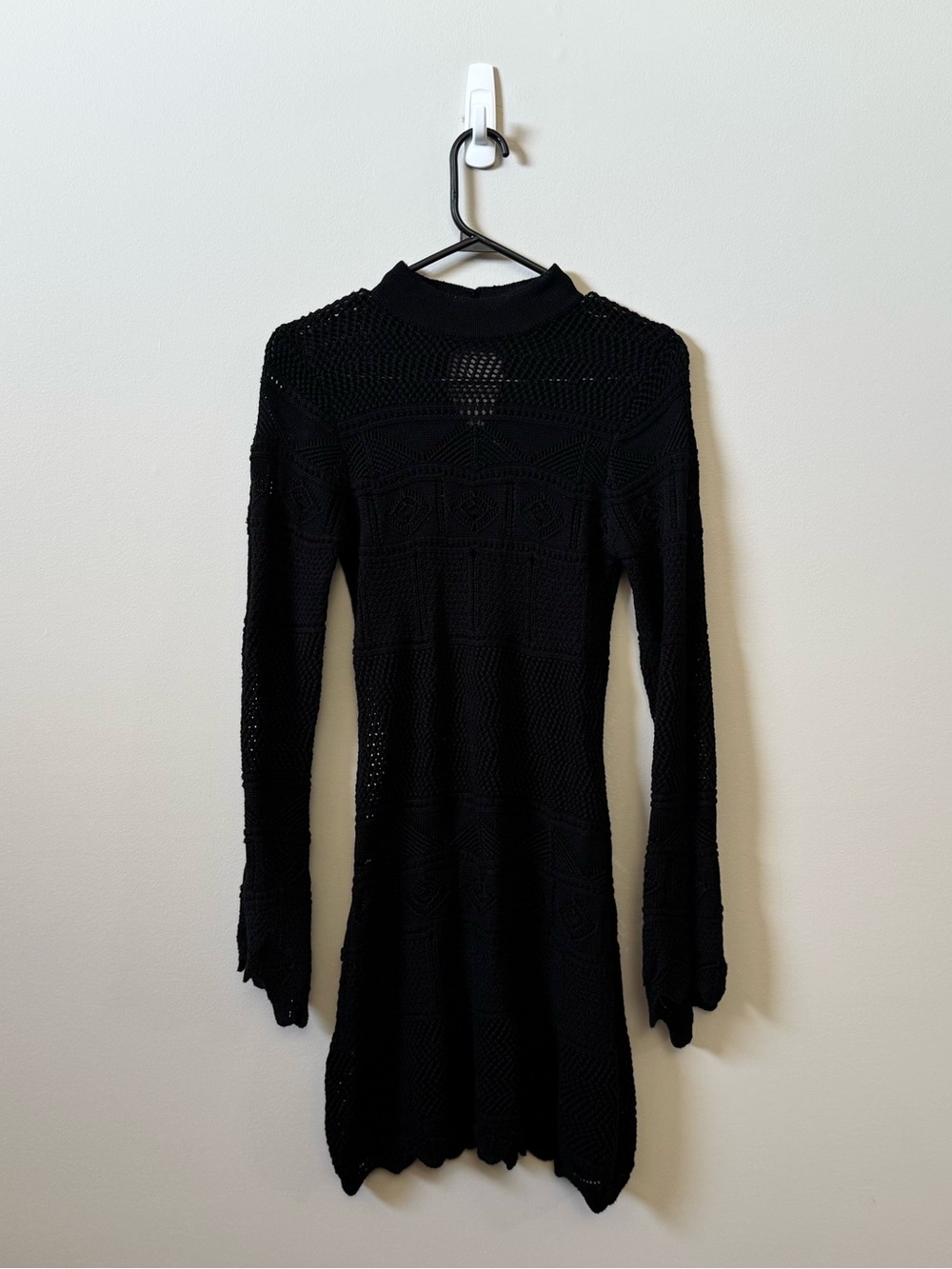 DISTURBIA fully knit black long sleeve grunge goth mini dress 💜